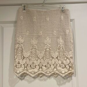 Cream Crochet Skirt